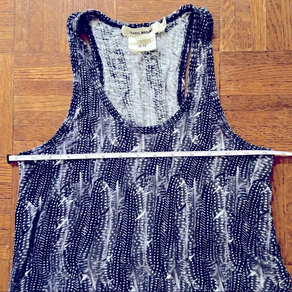 Isabel Marant for H&M linen feather print racer back tank top - Picture 4 of 6